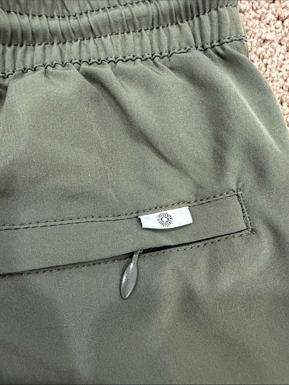 Rhythm. Olive Athletic Drawstring Swim Shorts - Picture 7 of 7